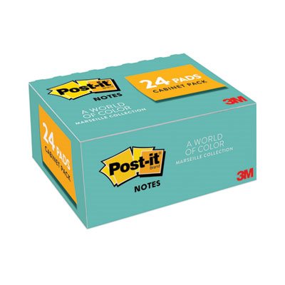 ETS POST-IT NOTES, Pads, Marseille Colors, Value Pack, 1.5" x 2", 100-Sheet, 24 / Pack